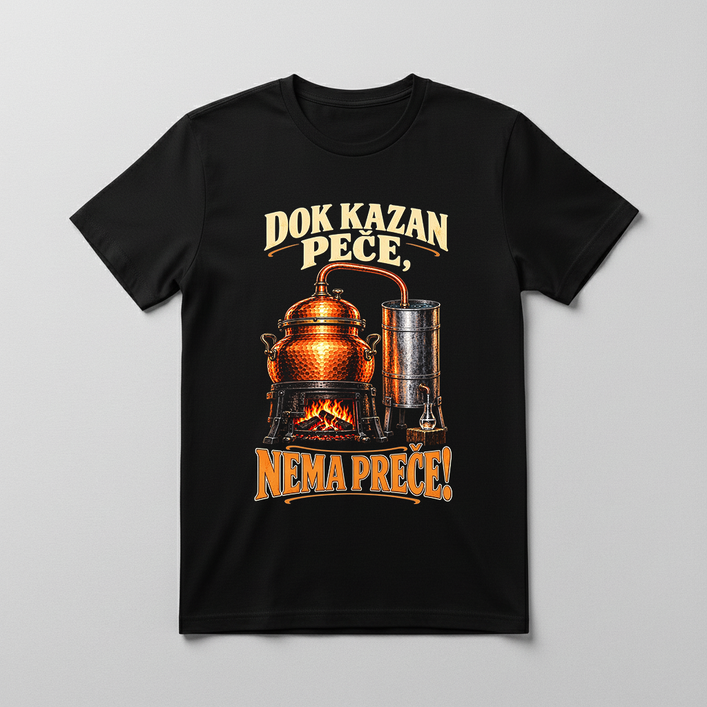 Majica za rakiju – Dok kazan peče, nema preče
